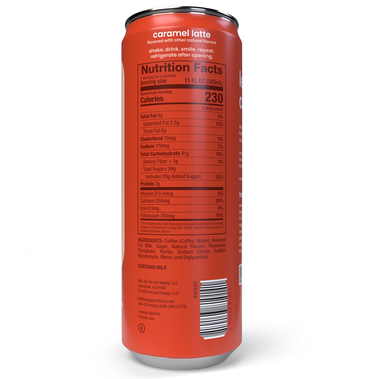 Back of Caramel Latte - Nutrition Facts Box