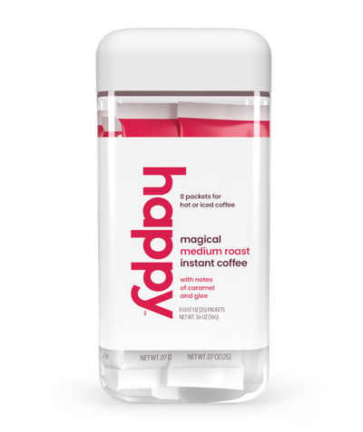 Happy Products, Magical Medium Roast Coffee, Pre-Bagged, Individual Packets, Premeasured Packs, Ready to Brew, Instant Hot or Cold Coffee, Fair Trade Coffee, Single Serve Instant Coffee - 8 ct, 8 Servings