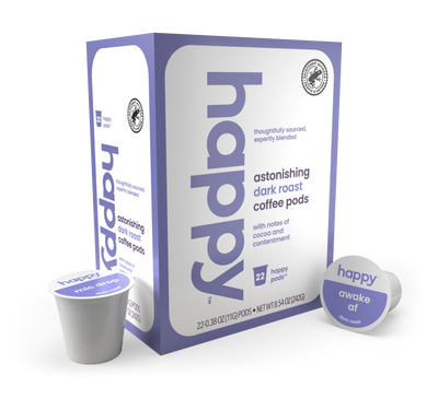 Happy Products, Astonishing Dark Roast Coffee, Coffee Pods, Ready to Brew, Single Serve Coffee, Compatible with Keurig 2.0 K-Cup - 22 ct, 22 Servings