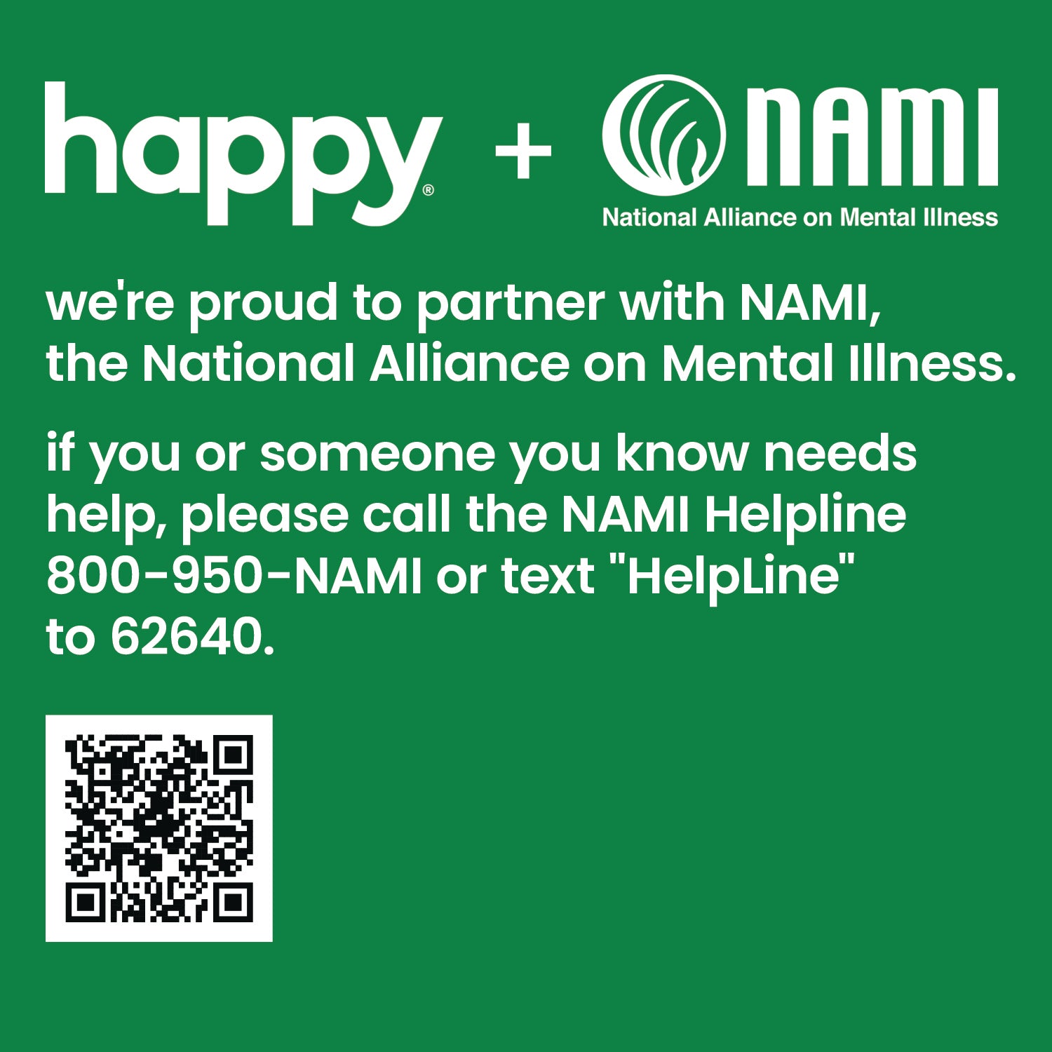 happy + NAMI partnership
