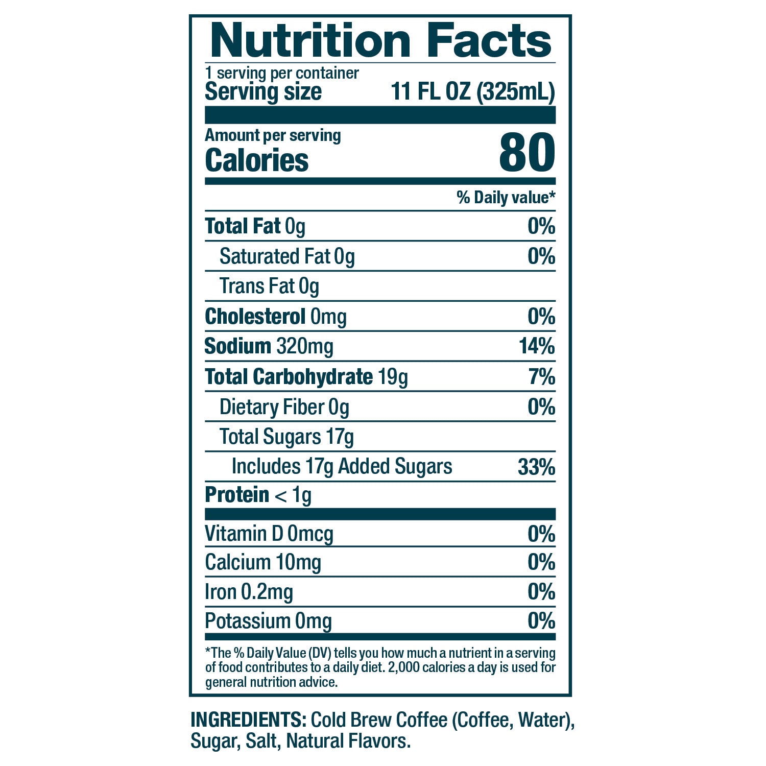 caramel cold brew nutrition facts