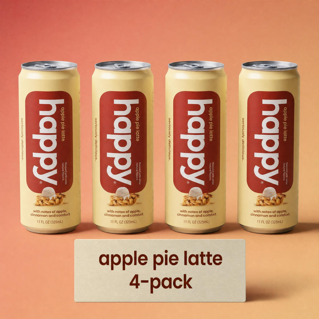 happy products apple pie canned coffee latte 11 oz 4 pack