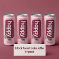 happy products black forest cake canned coffee latte 11 oz 4 pack 120 cal