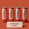 happy products caramel coffee latte 11 oz canned ready-to-drink 4 pack