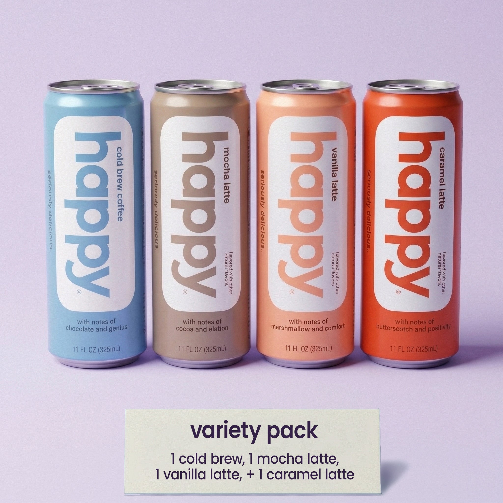 cold brew coffee + latte variety 11 oz - 4 pack