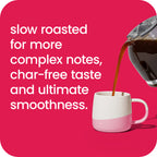 Happy is slow roasted for more complex notes, char-free taste and ultimate smoothness