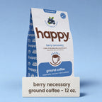 happy products berry necessary blueberry flavored ground coffee 12 oz bag