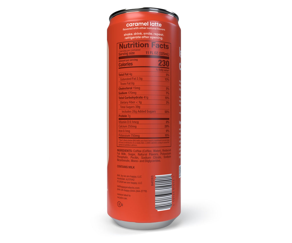 Caramel Latte Nutrition Facts Box