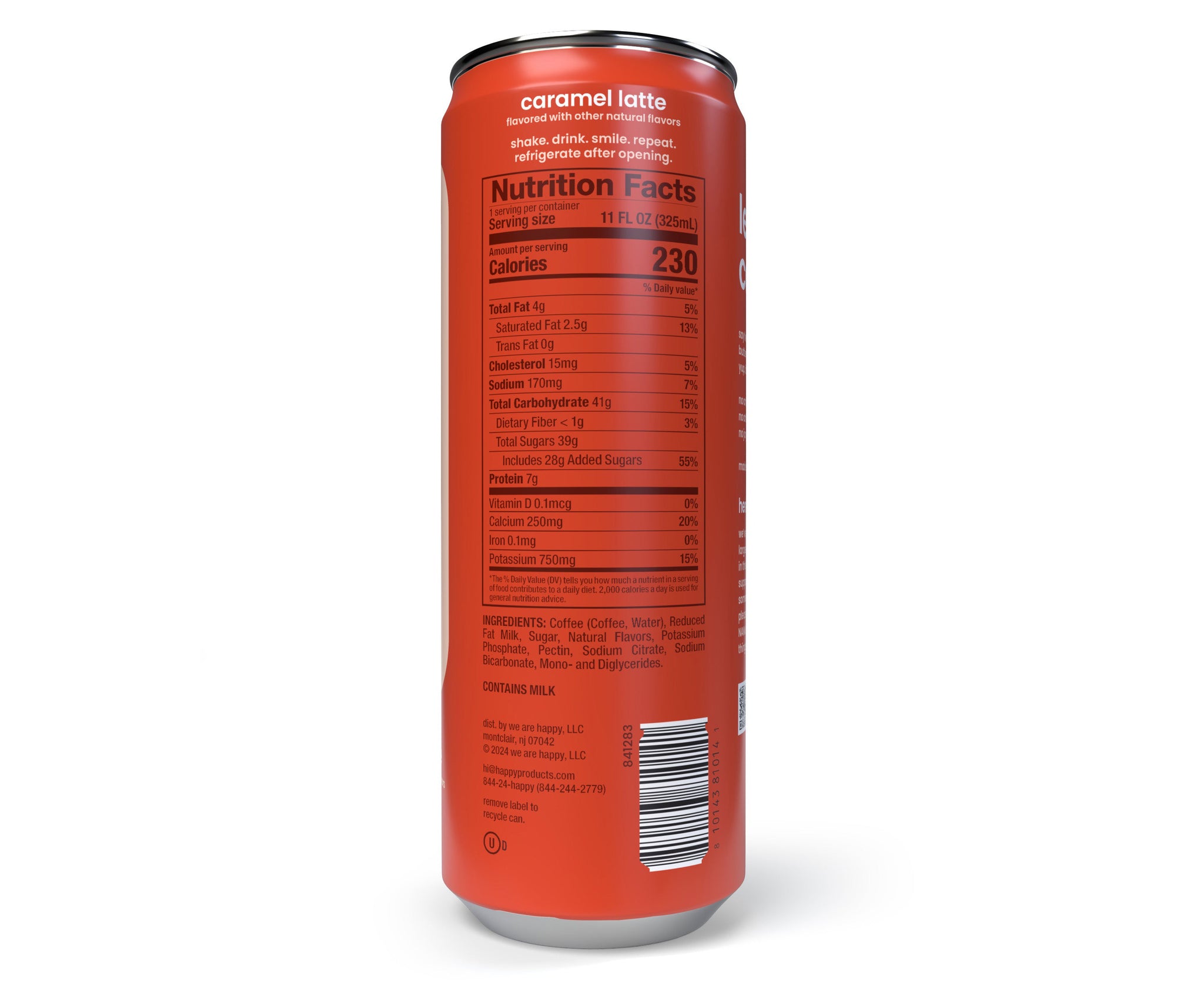 Caramel Latte Nutrition Facts Box