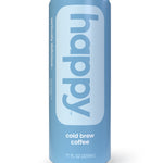 The front of our happy cold brew can
