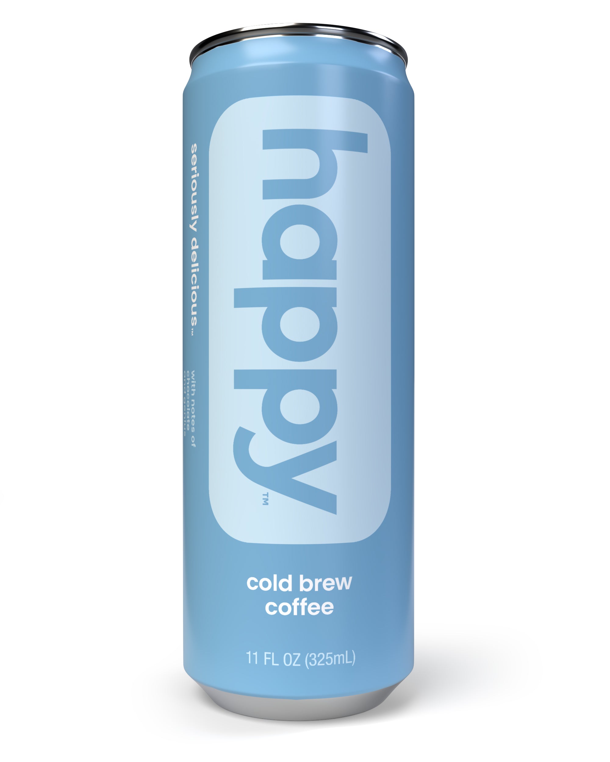 The front of our happy cold brew can