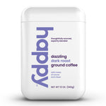 Happy Products, Dazzling Dark Roast Coffee, Ground Coffee, Ready to Brew - 12 oz