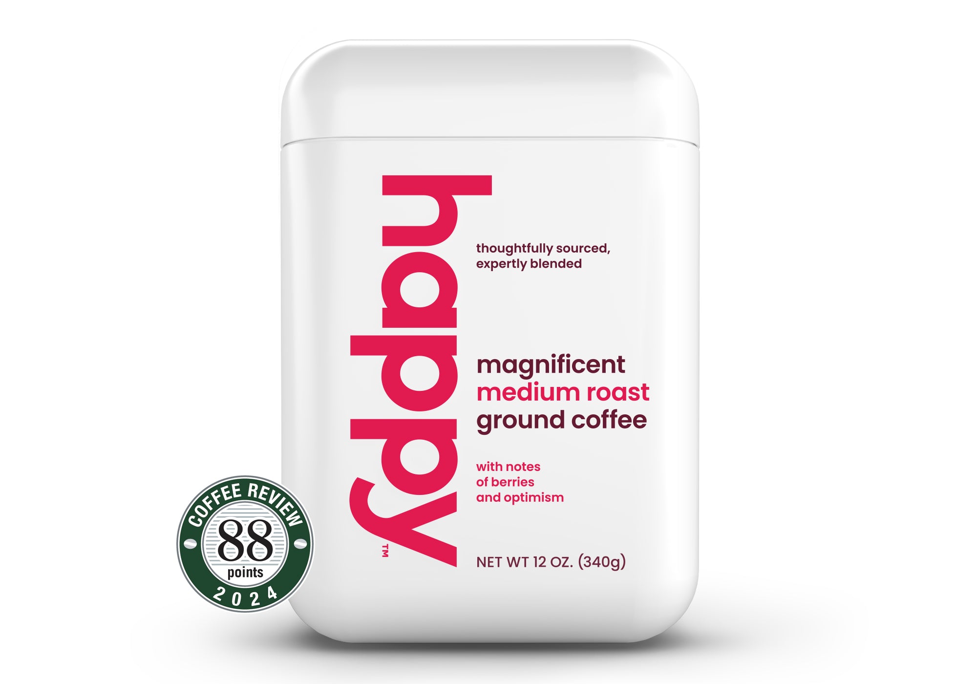 Happy Products, Magnificent Medium Roast Coffee, Ground Coffee, Ready to Brew - 12 oz