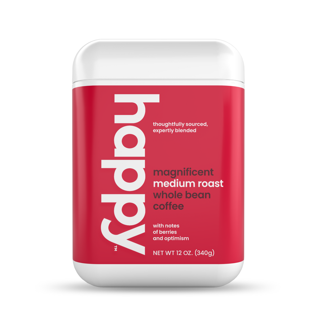 Happy Products, Magnificent Medium Roast Coffee, Whole Bean Coffee - 12 oz