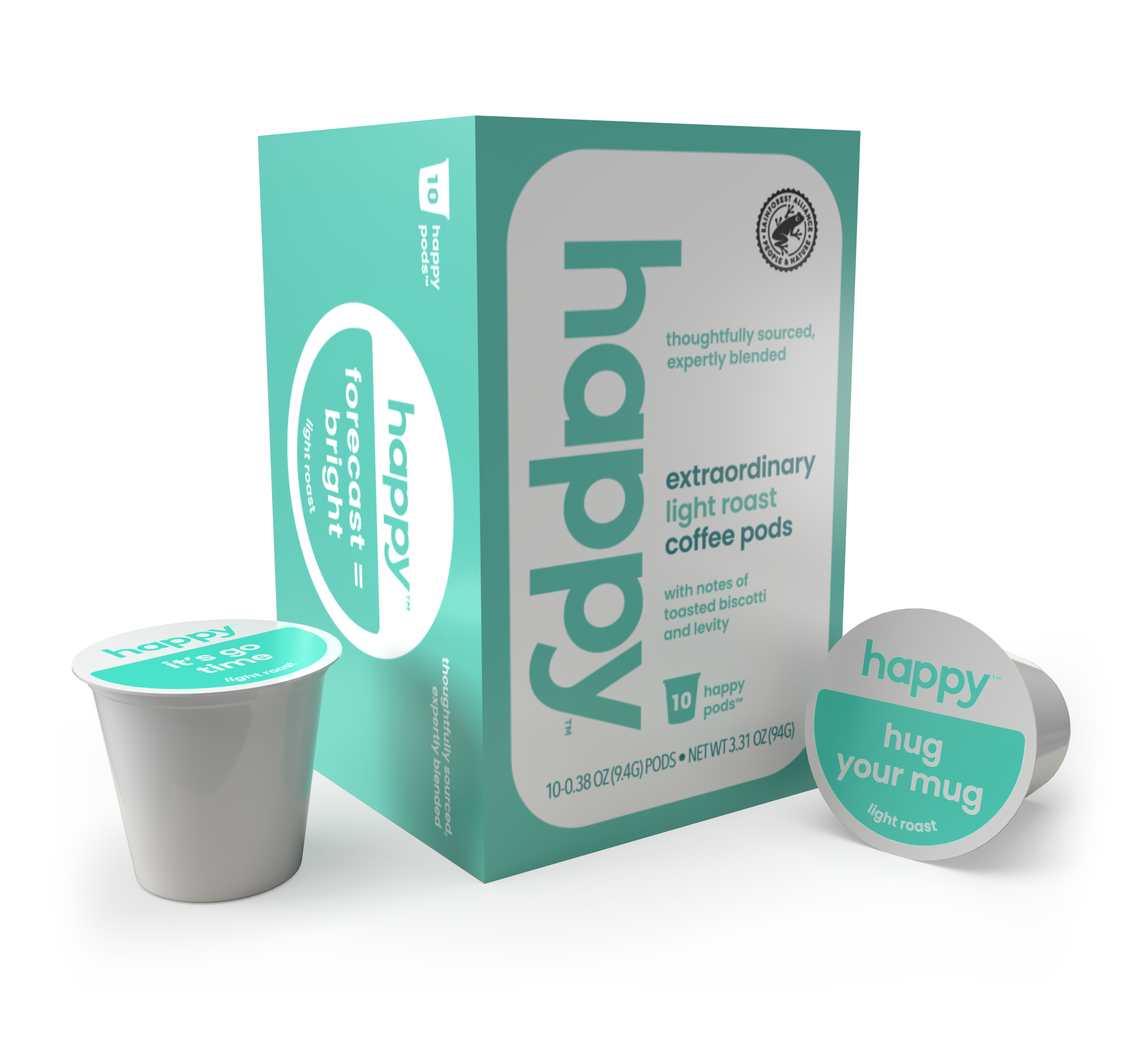 Happy Products, Extraordinary Light Roast Coffee, Coffee Pods, Ready to Brew, Single Serve Coffee, Compatible with Keurig 2.0 K-Cup Brewers - 10 ct, 10 Servings