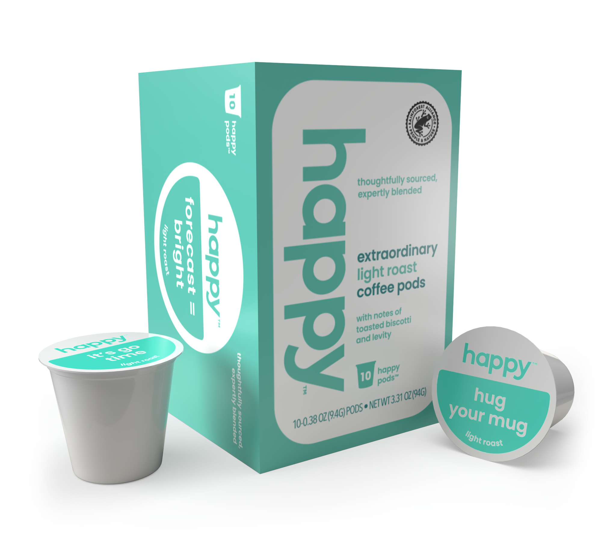 Happy Products, Extraordinary Light Roast Coffee, Coffee Pods, Ready to Brew, Single Serve Coffee, Compatible with Keurig 2.0 K-Cup Brewers - 10 ct, 10 Servings