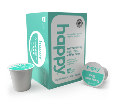 Happy Products, Extraordinary Light Roast Coffee, Coffee Pods, Ready to Brew, Single Serve Coffee, Compatible with Keurig 2.0 K-Cup Brewers - 10 ct, 10 Servings