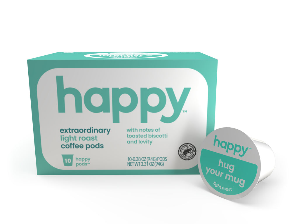 Happy Products, Extraordinary Light Roast Coffee, Coffee Pods, Ready to Brew, Single Serve Coffee, Compatible with Keurig 2.0 K-Cup Brewers - 10 ct, 10 Servings