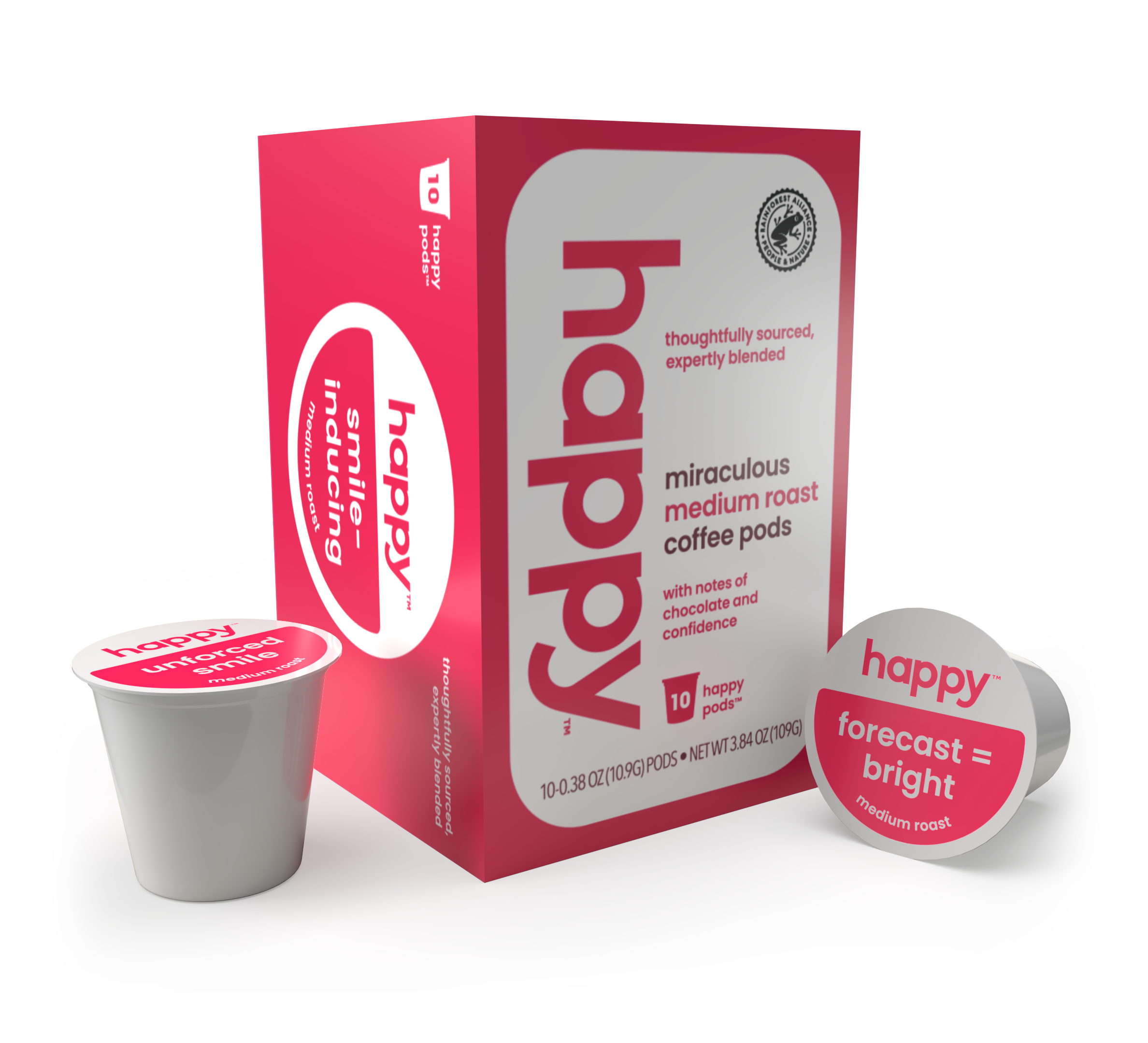 Happy Products, Miraculous Medium Roast Coffee, Coffee Pods, Ready to Brew, Single Serve Coffee, Compatible with Keurig 2.0 K-Cup - 10 ct, 10 Servings