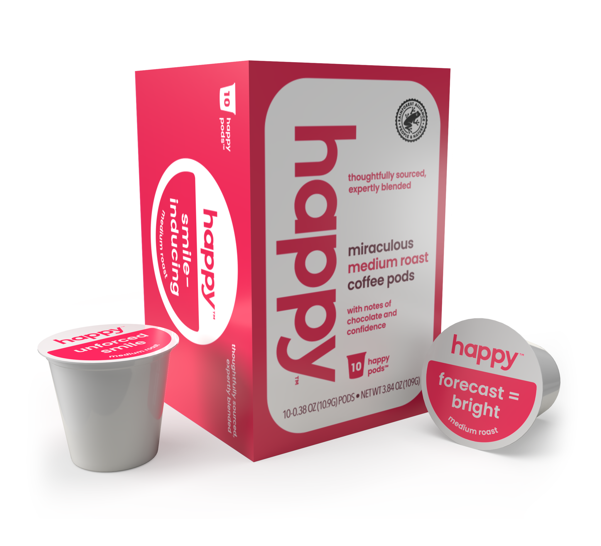 Happy Products, Miraculous Medium Roast Coffee, Coffee Pods, Ready to Brew, Single Serve Coffee, Compatible with Keurig 2.0 K-Cup - 10 ct, 10 Servings