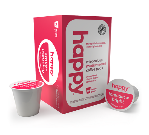 Happy Products, Miraculous Medium Roast Coffee, Coffee Pods, Ready to Brew, Single Serve Coffee, Compatible with Keurig 2.0 K-Cup - 10 ct, 10 Servings