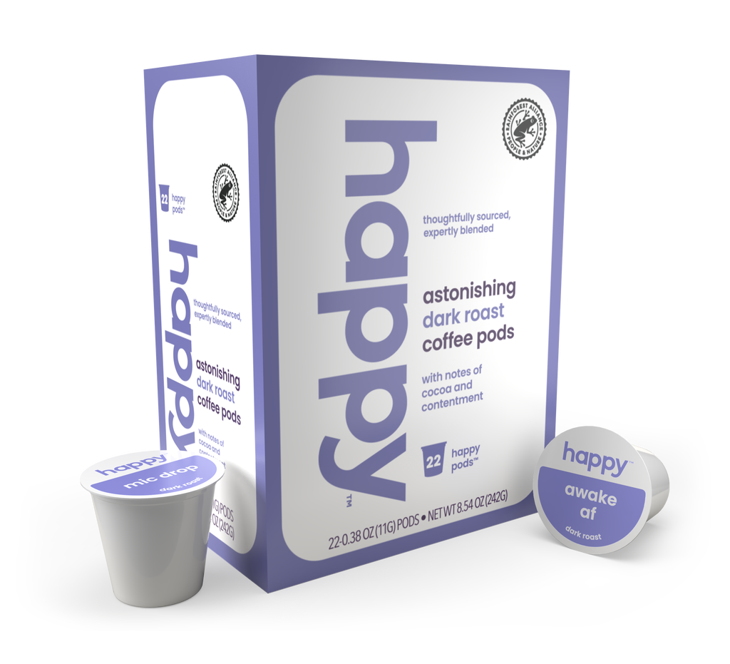Happy Products, Astonishing Dark Roast Coffee, Coffee Pods, Ready to Brew, Single Serve Coffee, Compatible with Keurig 2.0 K-Cup - 22 ct, 22 Servings