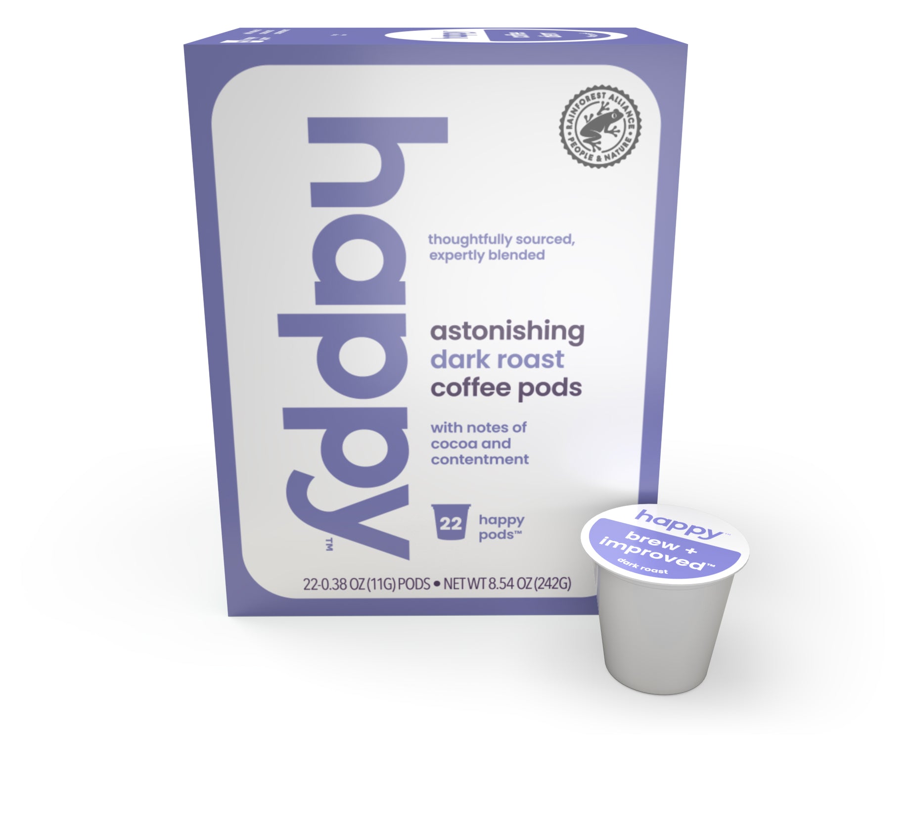Happy Products, Astonishing Dark Roast Coffee, Coffee Pods, Ready to Brew, Single Serve Coffee, Compatible with Keurig 2.0 K-Cup - 22 ct, 22 Servings