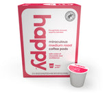 Happy Products, Miraculous Medium Roast Coffee, Coffee Pods, Ready to Brew, Single Serve Coffee, Compatible with Keurig 2.0 K-Cup - 22 ct, 22 Servings