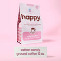 happy products cotton candy flavored ground coffee 12 oz bag