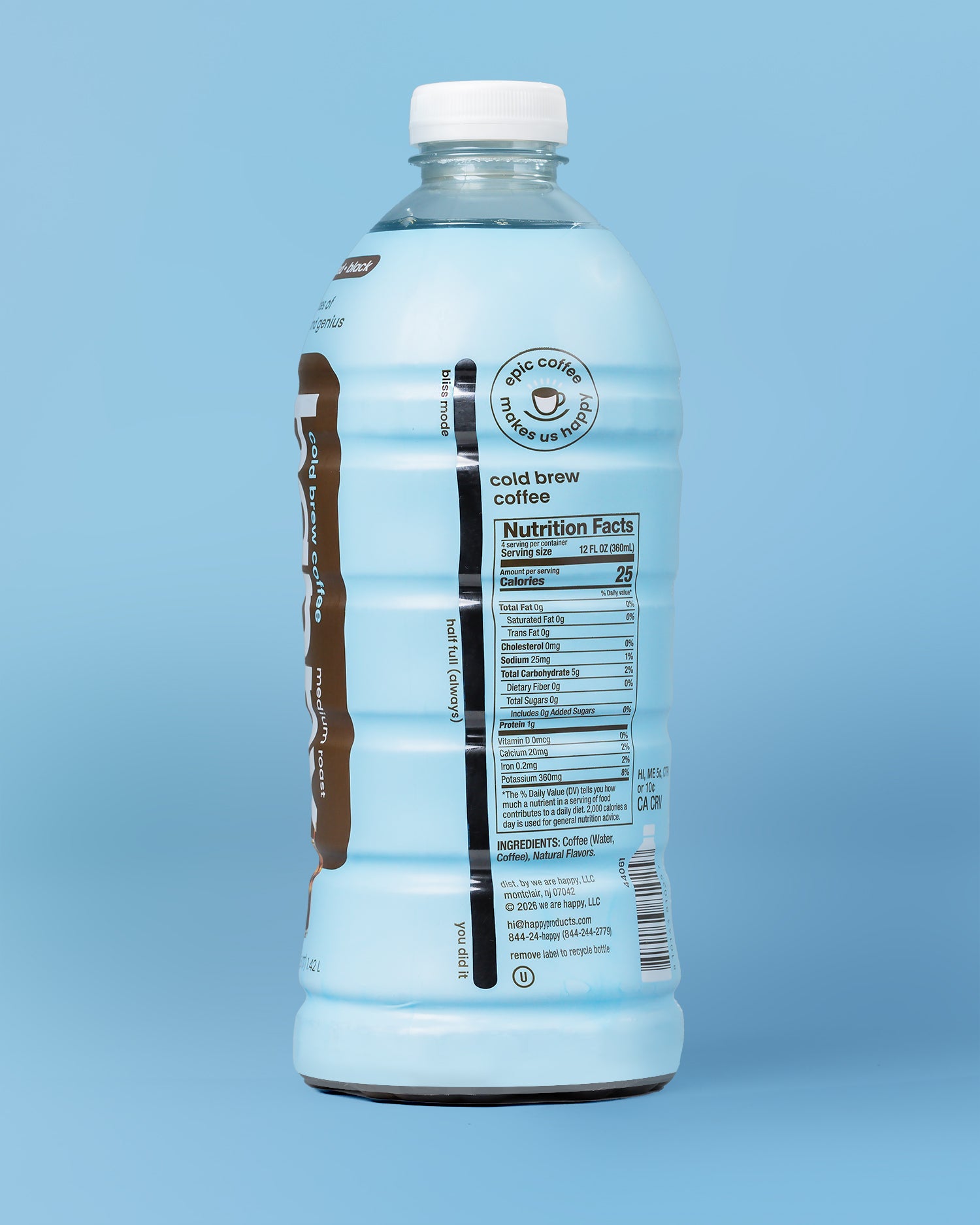 Happy Cold Brew Multi-Serve Cold Brew 48 oz Nutrition Facts
