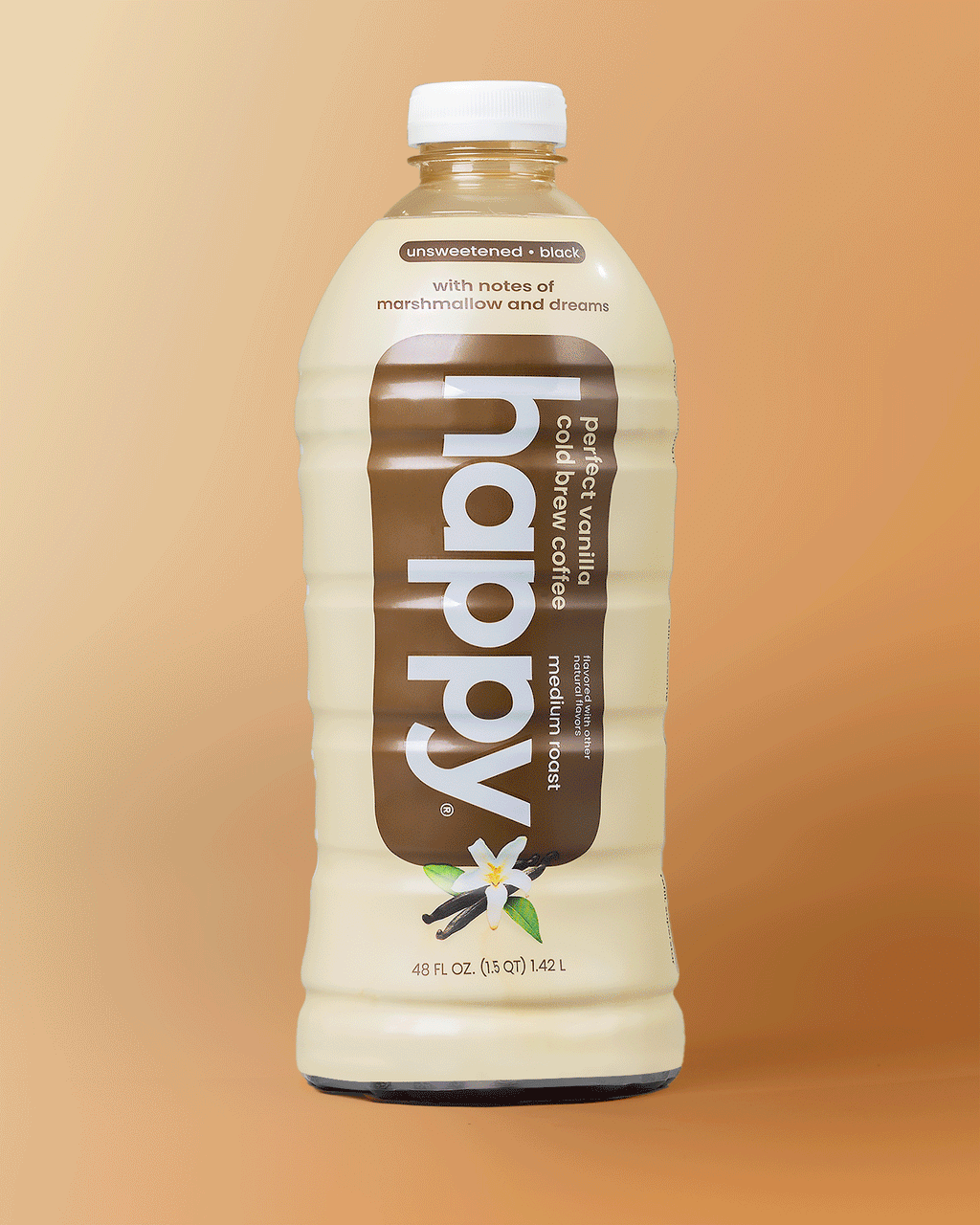 Happy Perfect Vanilla Multi-Serve Cold Brew 48 oz Spinning