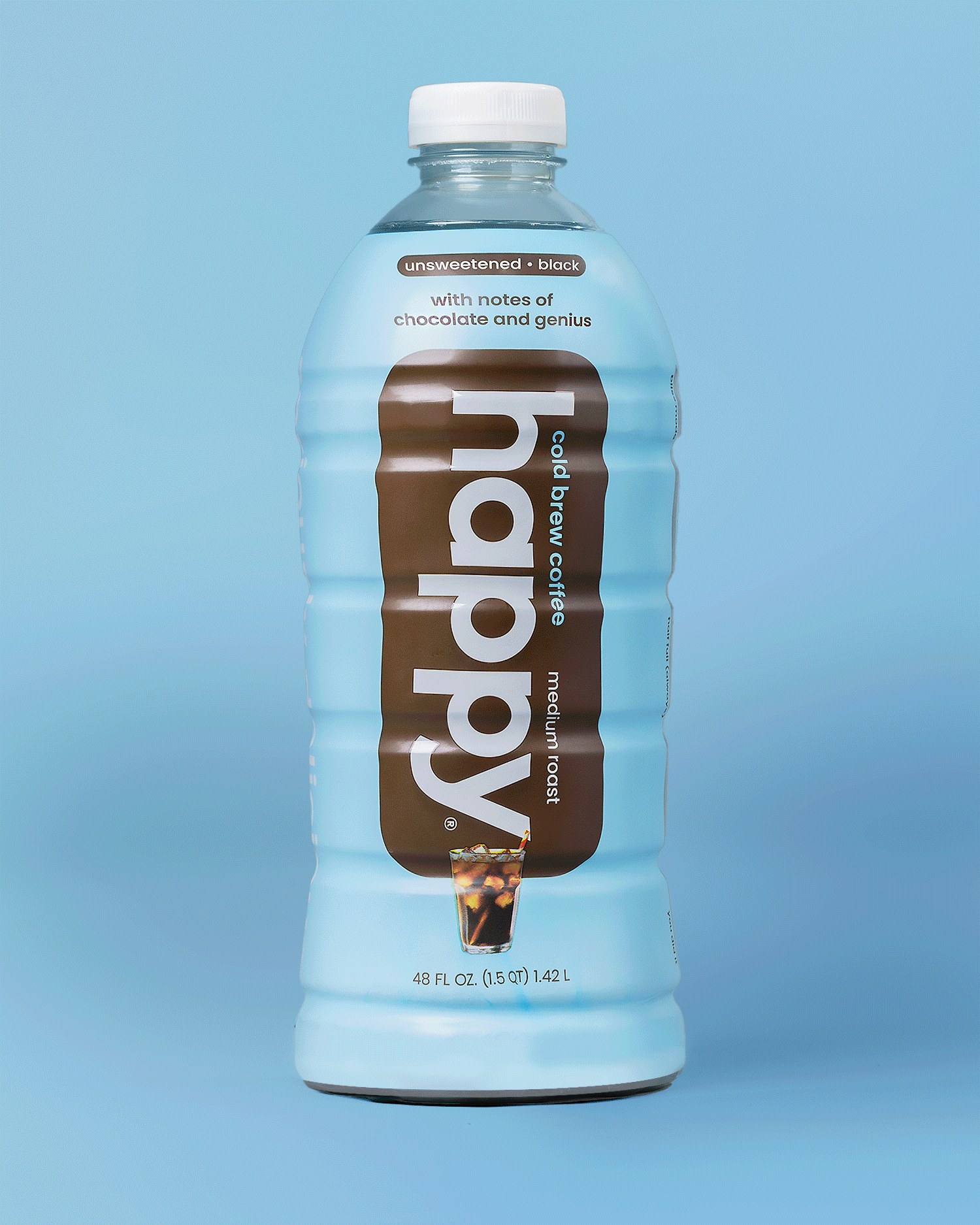 Happy Perfect Vanilla and Cold Brew Multi-Serve Cold Brew 48 oz Spinning