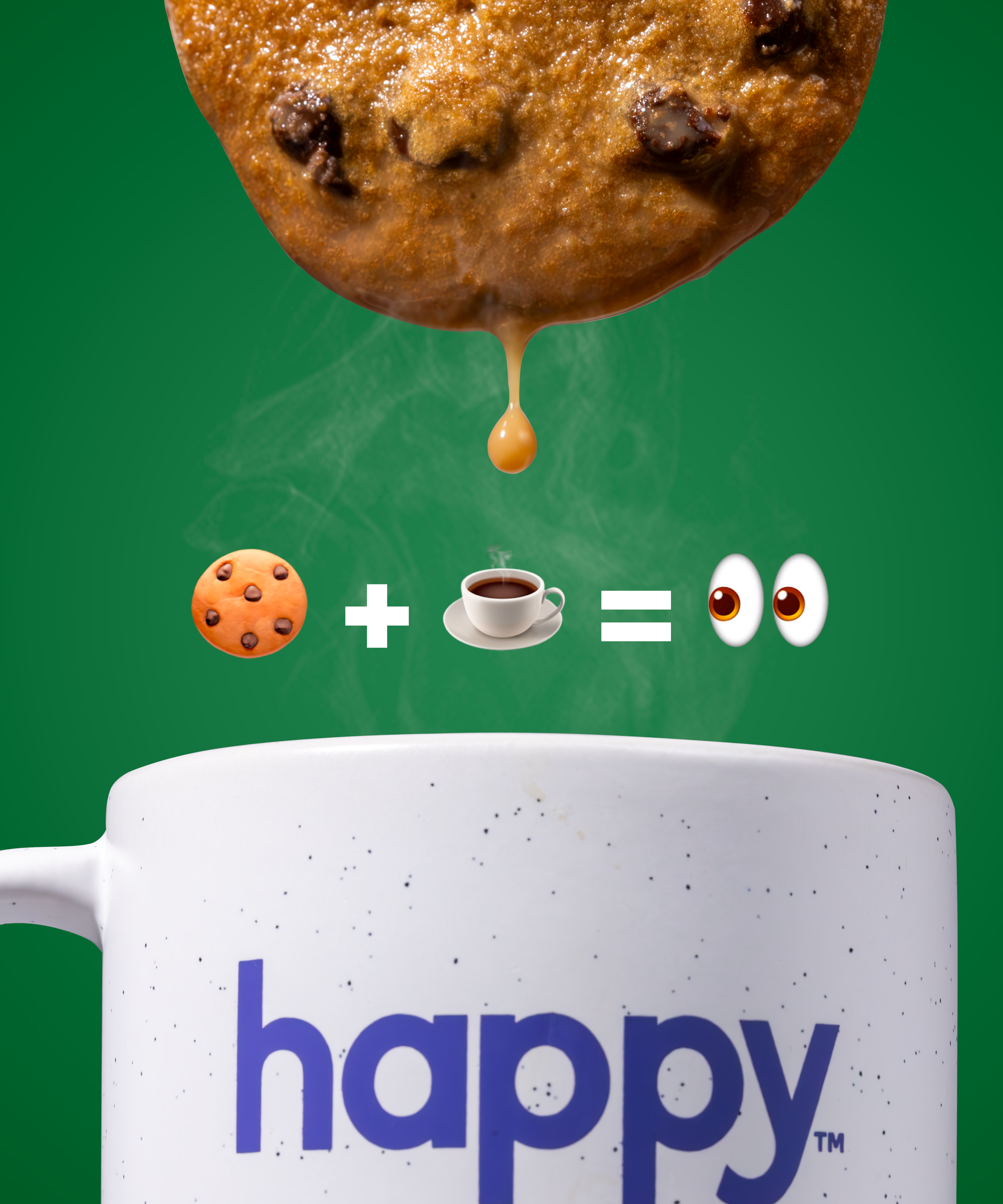 Cookie being dunked in coffee