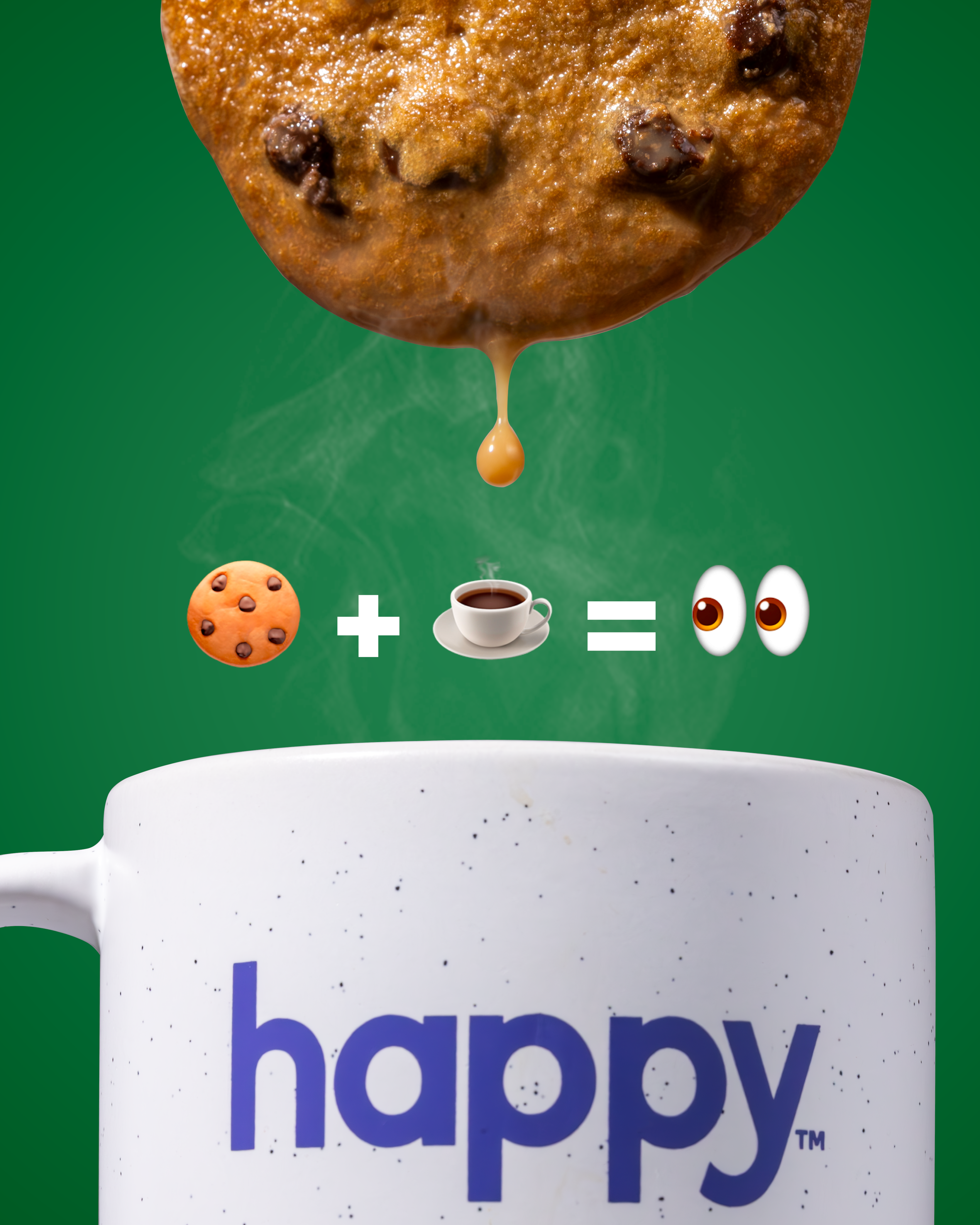Cookie being dunked in coffee