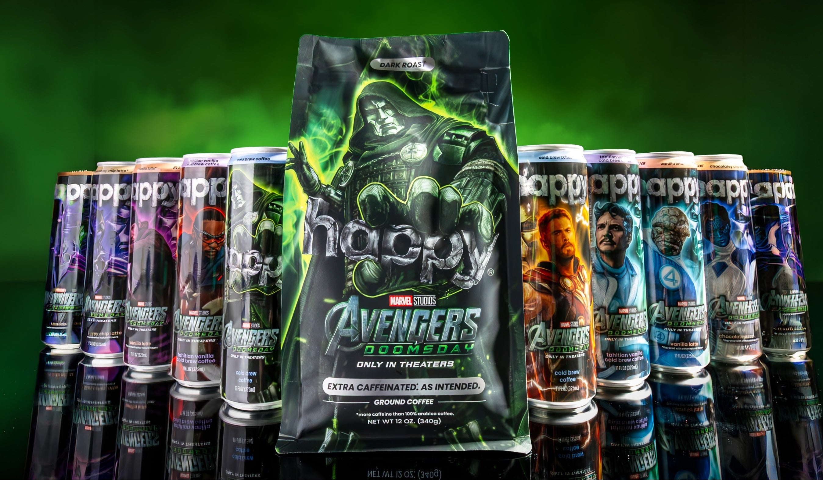 HAPPY + MARVEL STUDIOS' AVENGERS: DOOMSDAY EXTRA CAFFEINATED GROUND COFFEE 12 OZ - Special Edition DTC Exclusive