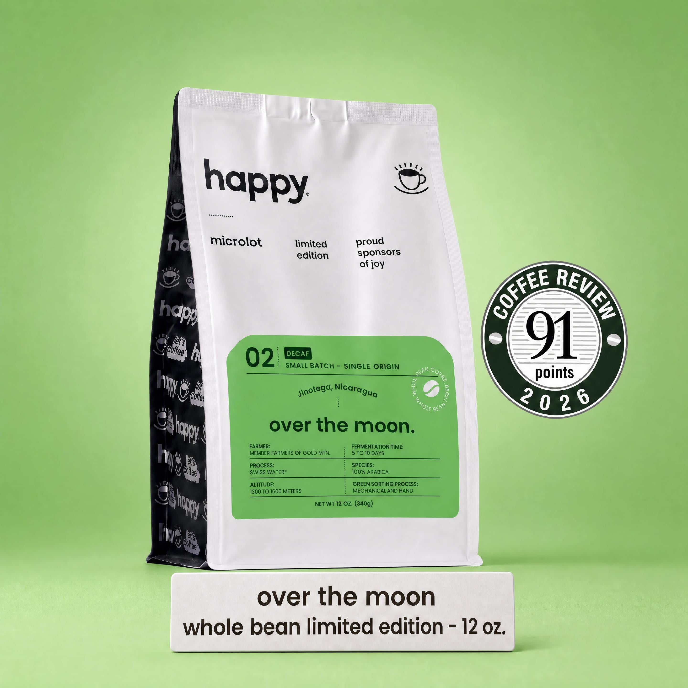 Over the moon Decaf Whole Bean 12 oz