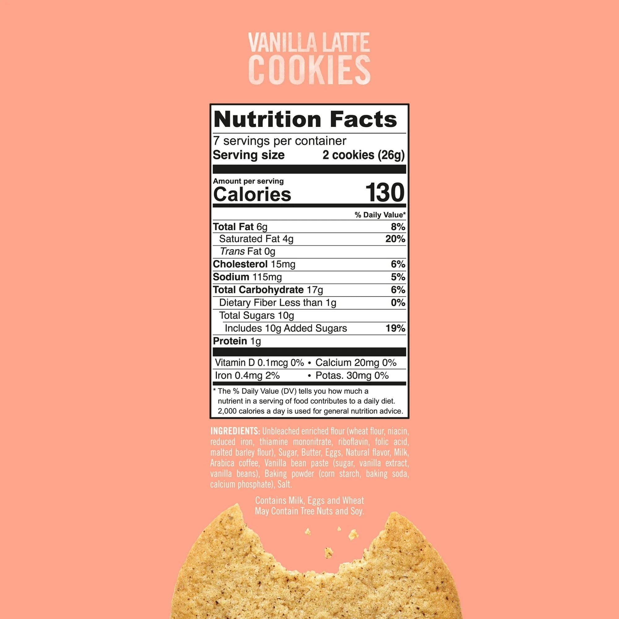 Vanilla Lattee cookies Nutrition Facts