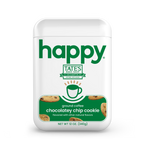 Tate's Bake Shop happy coffee container with chocolatey chip cookie flavor on a white background