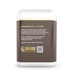 happy coffee packaging with NAMI mental health awareness message on a white background