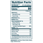 Nutrition Facts for Tahitian Vanilla Cold Brew