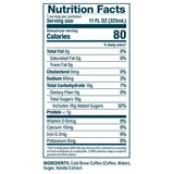 Nutrition Facts for Tahitian Vanilla Cold Brew